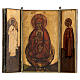 Tríptico russo de viagem Nossa Senhora Fonte da Vida século XVIII, 17x21 cm s5