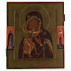 Ícone russo antigo Nossa Senhora de Fedorov século XVIII, 31,5x27,2 cm s1