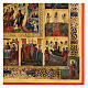 Icona antica Dodici Feste fondo oro Russia XIX sec 40x30 cm s4
