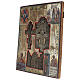 Stauroteca icona antica Russia legno metallo XIX sec 40x30 cm s5