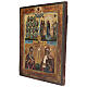 Icona antica Crocifissione con Scene Russia 1700 40x30 cm s5