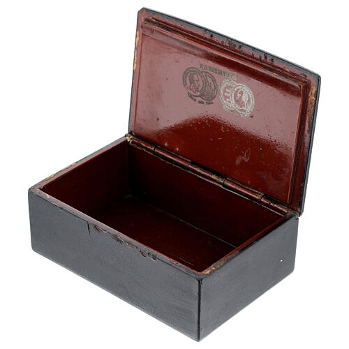 Boîte laque russe ancienne scène sur char 15x10x5 cm 3