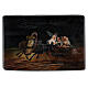 Antique Russian lacquer box scene on the chariot 15x10x5 cm s1