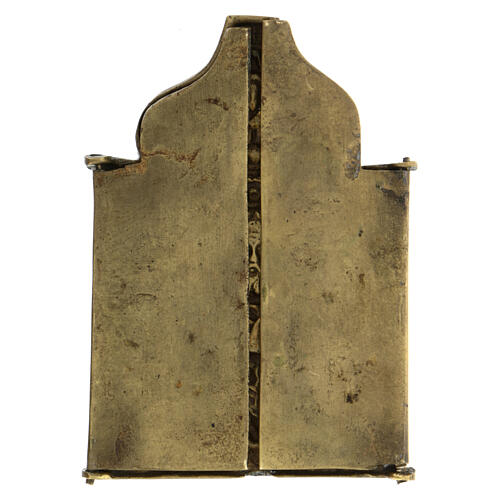 Tríptico de viaje San Nicolás Moscú Bronce Siglo XIX 10x15 cm 3