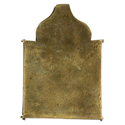 Tríptico de viaje San Nicolás Moscú Bronce Siglo XIX 10x15 cm 4