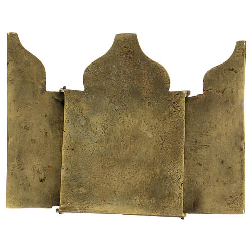 Tríptico de viaje San Nicolás Moscú Bronce Siglo XIX 10x15 cm 5