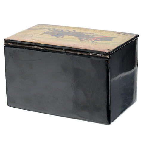 Antique Russian lacquer box, troika in a snowy landscape, 10x15x10 cm 4