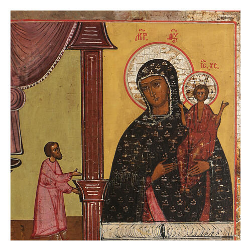 Icono antiguo 'Alegría Inesperada' siglo XIX Rusia 2