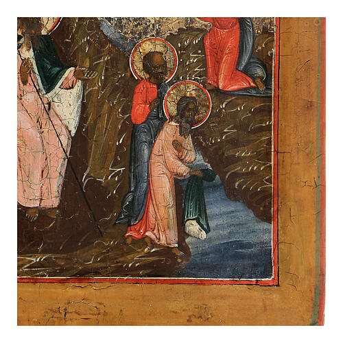 Russian icon Ascent into Heaven of the Prophet Elijah antique 19th century 4