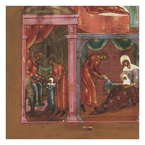 Icono antiguo Nacimiento de María Rusia principios  siglo XIX 3