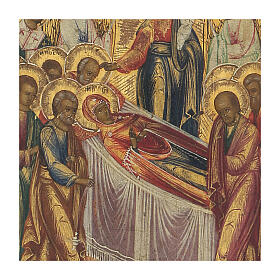 Ícone antigo Dormição da Virgem Maria, Rússia, metade do século XIX, 22x17,5 cm