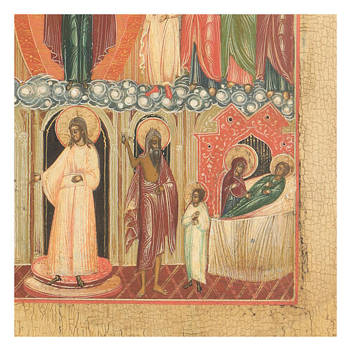 Icono antiguo Virgen Pokrov Rusia siglo XVIII 4
