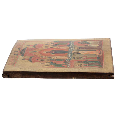 Icono antiguo Virgen Pokrov Rusia siglo XVIII 5