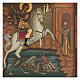 Ícone antigo São Jorge sobre cavalo branco matando o Dragão, Rússia, século XIX, 36x31 cm s4