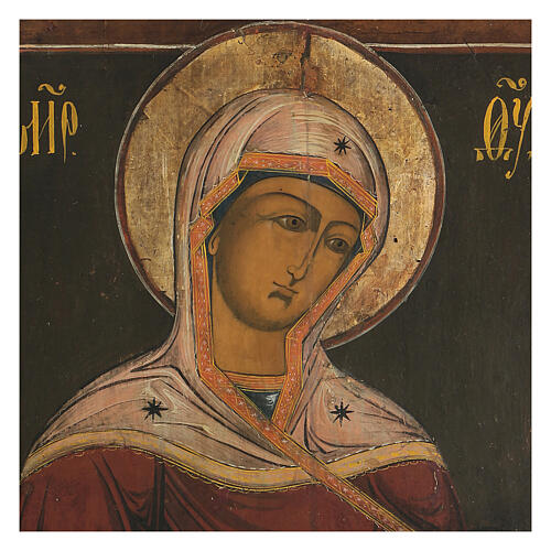 Antique icon from Russia, 19th century, Virgin Mary in Deesis 2