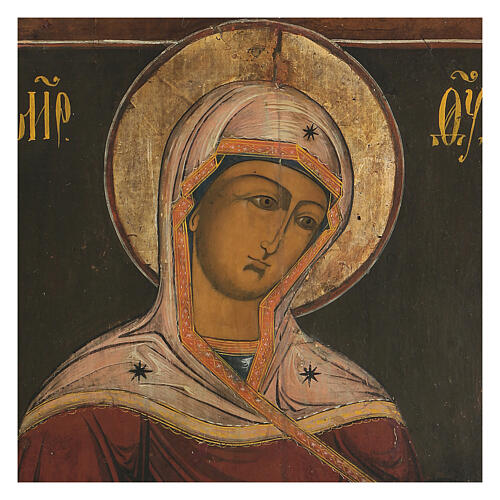 Antique icon Our Lady of Deesis Russia 19th century 2