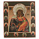 Ícone antigo Teótoco de Vladimir e Santos Rússia XIX séc s1