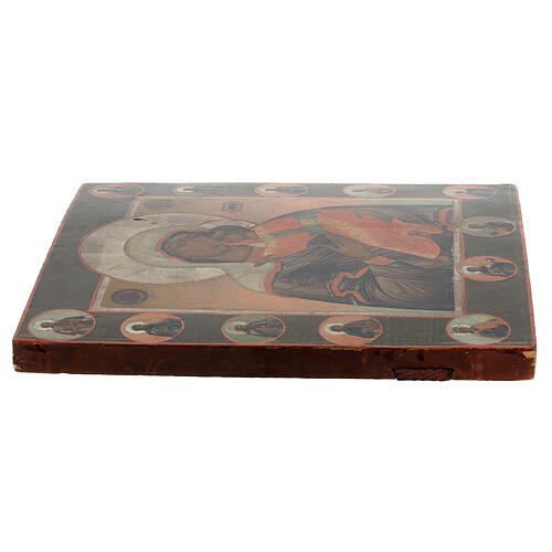 Ancient icon of Our Lady of Vladimir and Saints Russia 19th century 4