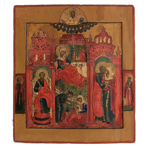 Icona antica Nascita di Maria Russia inizio XIX sec 1