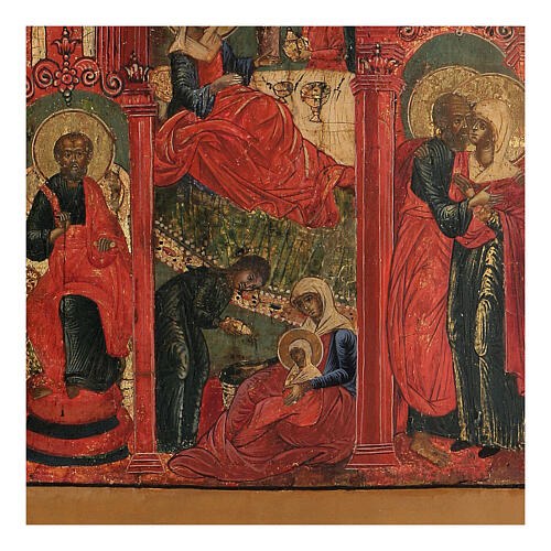 Icona antica Nascita di Maria Russia inizio XIX sec 3