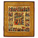 Antique Russian icon of the 16 Great Feasts, 18th-19th century s1