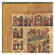 Ícone antigo russo Dezesseis Grandes Festas, século XVIII-XIX, 35x30 cm s3