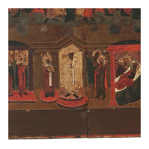 Old Russian icon "Protection of the Theotokos", painted by hand, 25x20 cm 3
