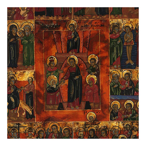 Antique Russian icon of the Twelve Great Feasts, 19th century, 40x30 cm 2