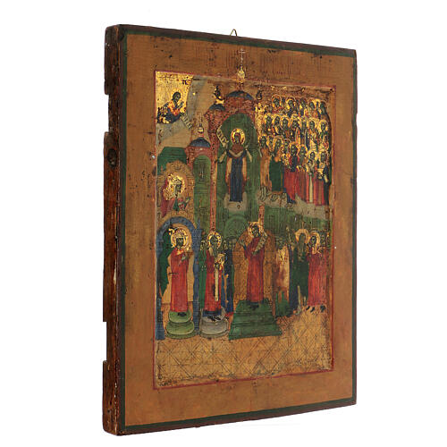 Antique Russian icon of the Pokrov 35x30 cm 3