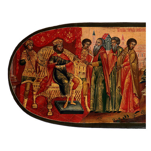 Ícone russo antigo restaurado Adoração dos Magos e Re Herodes 80x30 cm 3