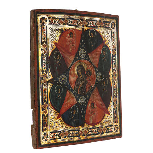 Icona russa antica Madonna Roveto Ardente 30x25  3