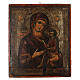 Ícone russo antigo original Nossa Senhora de Tikhvin 31x27 cm s1