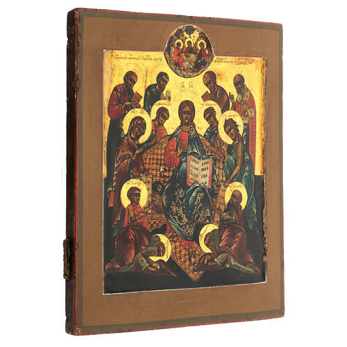 Ancient Russian icon 'Deisis' with prophets late 19th century 32x27 cm 4