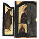 Adoration of the Mother of God Hodegetria, ancient folding triptych, Balkans, 18th century s3