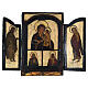 Triptyque ancien pliable Adoration de la Mère de Dieu Hodegetria zone Balkans XVIIIe siècle s1