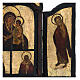 Antique folding triptych 'Adoration Mother of God Hodegetria' Balkan area 18th century s4