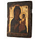 Icône Notre-Dame de Smolensk Russie peinte XVIIIe s. 30x25 cm s4