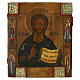 Icône Pantocrator Russie peinte XIXe s. 30x25 cm s1