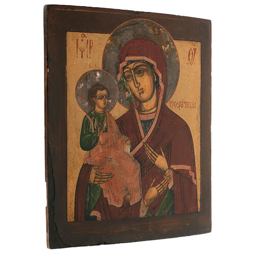 Icona Madonna delle tre mani Russia dipinta XIX sec. 45x40 cm 3