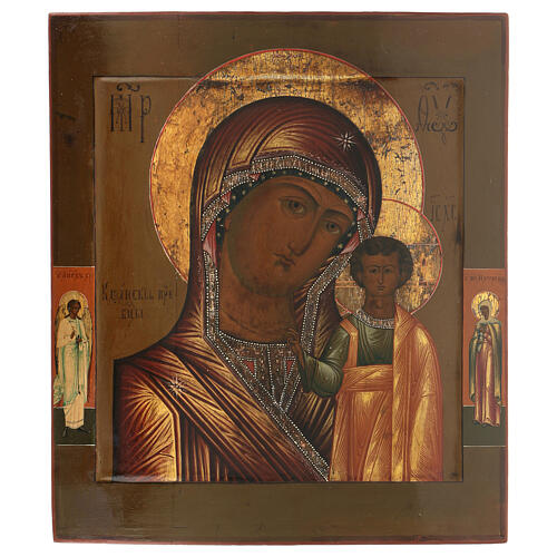 Our Lady of Kazan, Russian painted icon, second half of the 19th c., 14x12 in 1