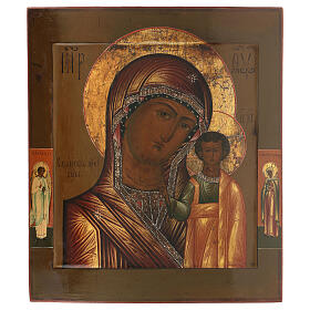 Icona Madonna di Kazan Russia dipinta seconda metà XIX sec. 35x30 cm
