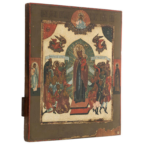 Ícone Alegria de Todos os Aflitos pintado no início do século XIX Rússia 35x30 cm 4