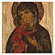Icona Madonna di Feodor Russia dipinta XIX sec. 30x25 cm s2