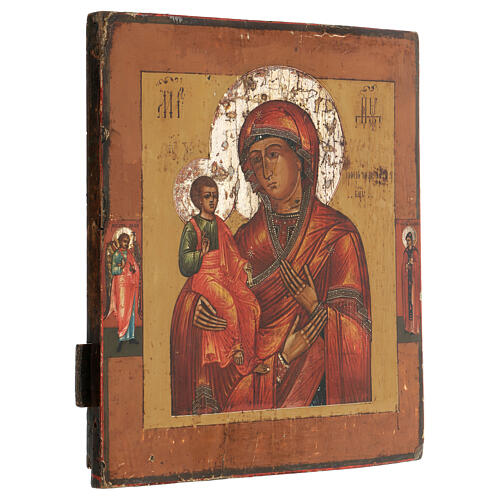 Icône russe peinte Mère de Dieu aux Trois Mains XIXe s. 35x30 cm 3