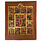 Ícone russo Doze Grandes Festas pintado no século XIX 35x30 cm s1