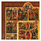 Ícone russo Doze Grandes Festas pintado no século XIX 35x30 cm s4