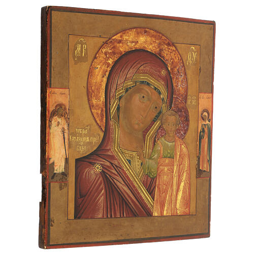 Icono Virgen de Kazan Rusia pintado primera mitad siglo XIX 35x30 cm 3