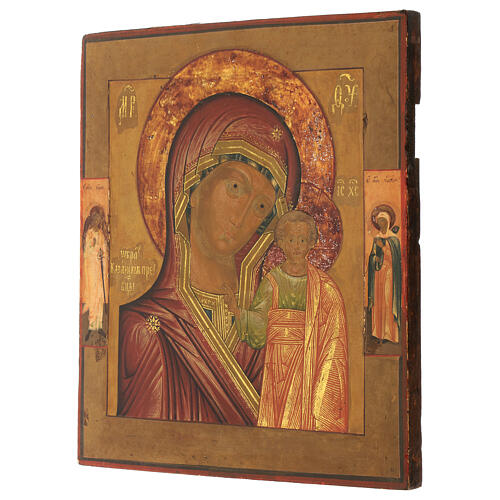 Icono Virgen de Kazan Rusia pintado primera mitad siglo XIX 35x30 cm 4