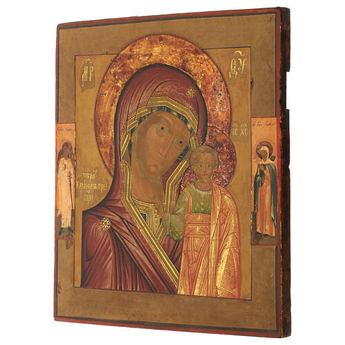 Icône Vierge de Kazan Russie peinte 1ère moitié XIXe siècle 35x30 cm 4