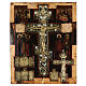 Icona russa antica Crocefissione Stauroteca XVIII sec 40x33cm s1
